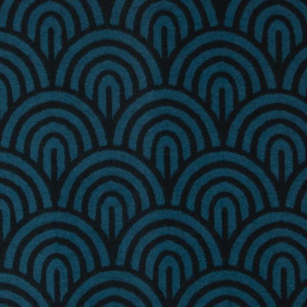 Baumwoll-Jacquard, Emily, petrol/schwarz