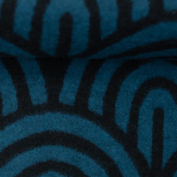 Baumwoll-Jacquard, Emily, petrol/schwarz
