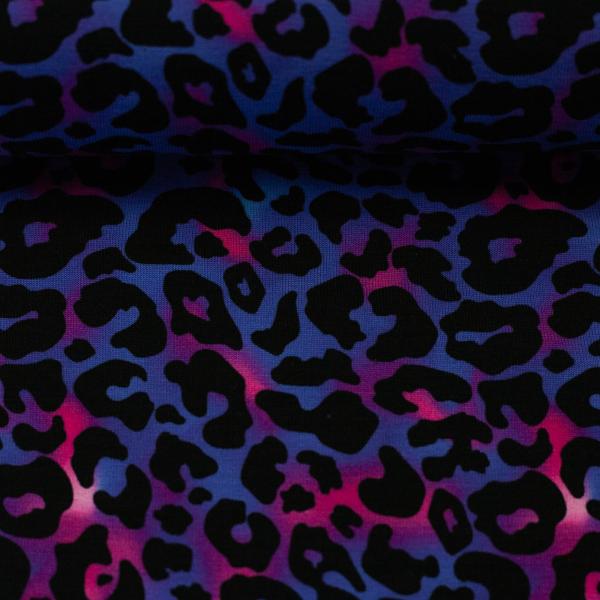 Baumwolljersey Mandy im Leodesign, Farbverlauf in Royalblau und Pink