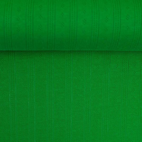 Tiana – Feinstrickjersey mit zauberhaftem Lochmuster, uni, grasgrün