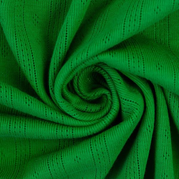 Tiana – Feinstrickjersey mit zauberhaftem Lochmuster, uni, grasgrün