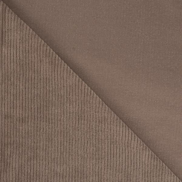 Cord-Jersey, uni, Taupe