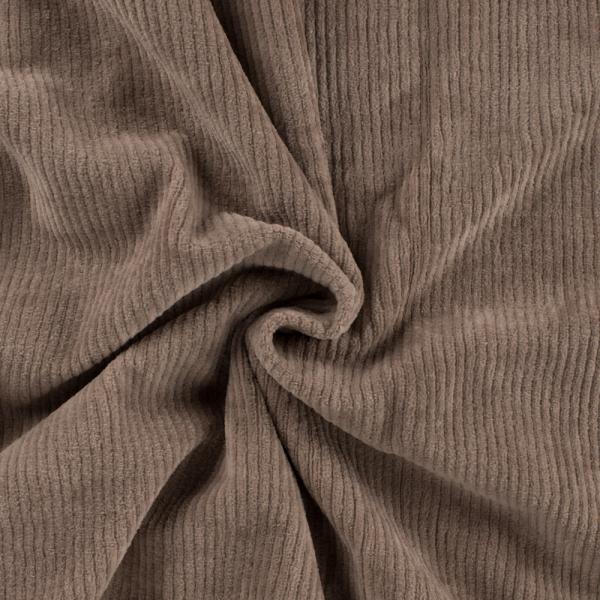Cord-Jersey, uni, Taupe