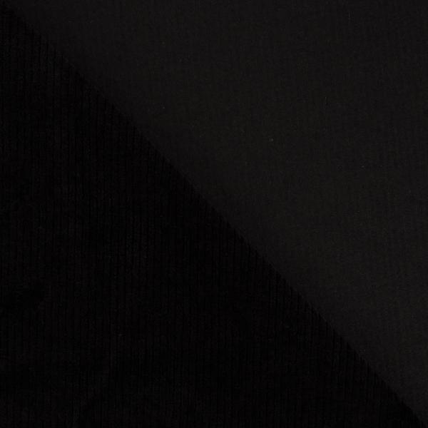 Cord-Jersey, uni, Black