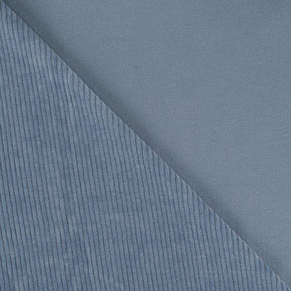 Cord-Jersey, uni, Dusty Blue