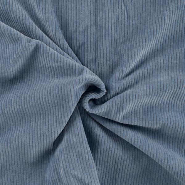 Cord-Jersey, uni, Dusty Blue