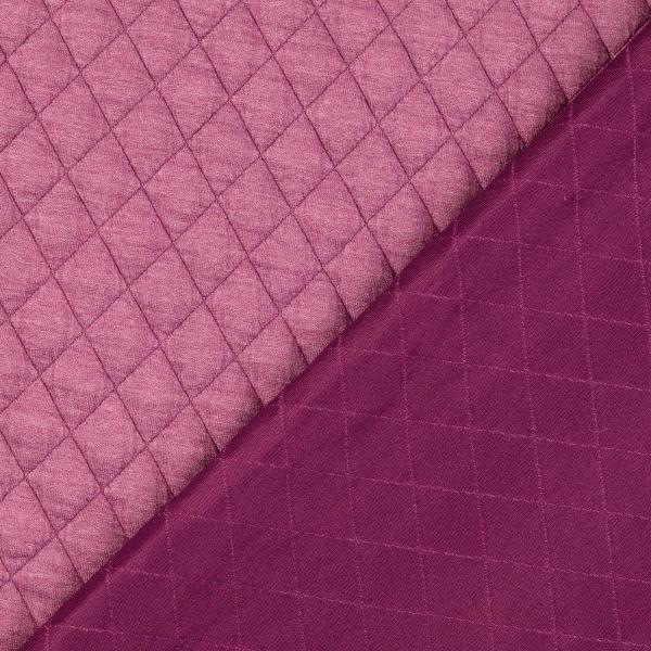 Vintage Jacquard Jersey mit Steppung, uni, melange, fuchsia