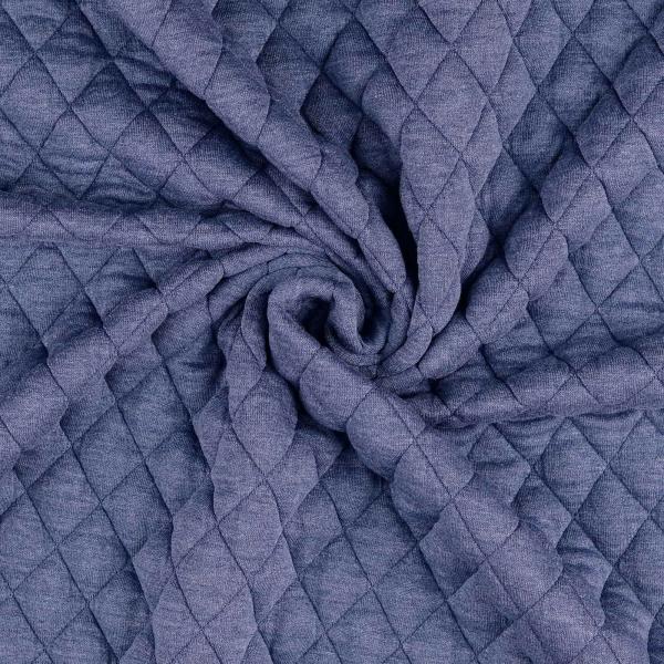 Vintage Jacquard Jersey mit Steppung, uni, melange, jeansblau