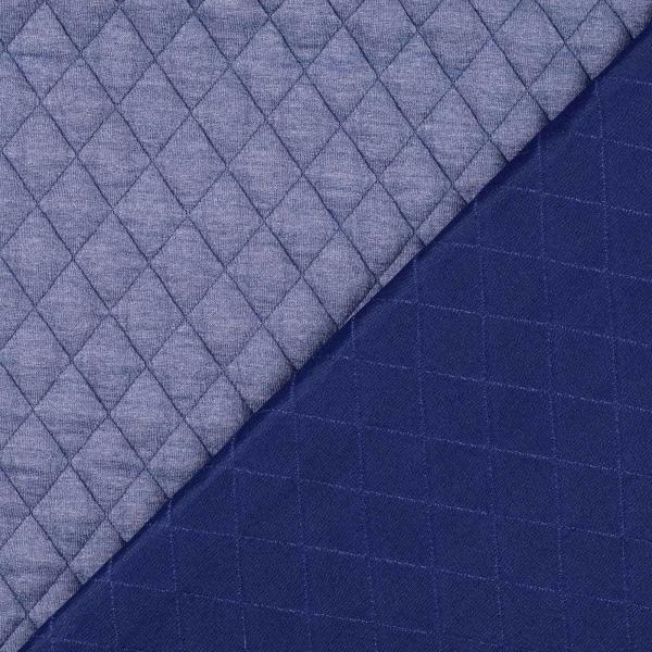 Vintage Jacquard Jersey mit Steppung, uni, melange, jeansblau