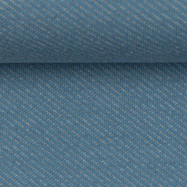 Jacquard Jersey grau/türkisblau 