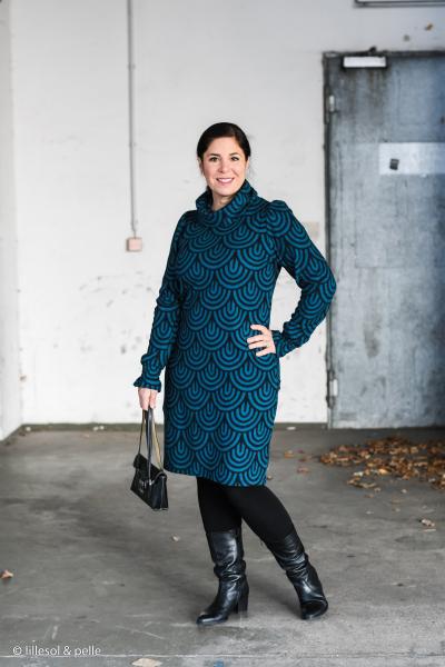Baumwoll-Jacquard, Emily, petrol/schwarz