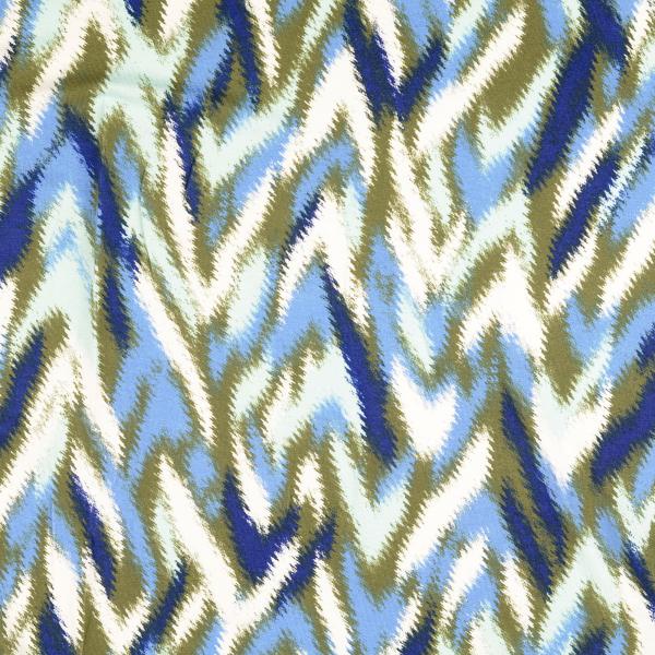 Viskose-Jersey, Zick-Zack, khaki blau