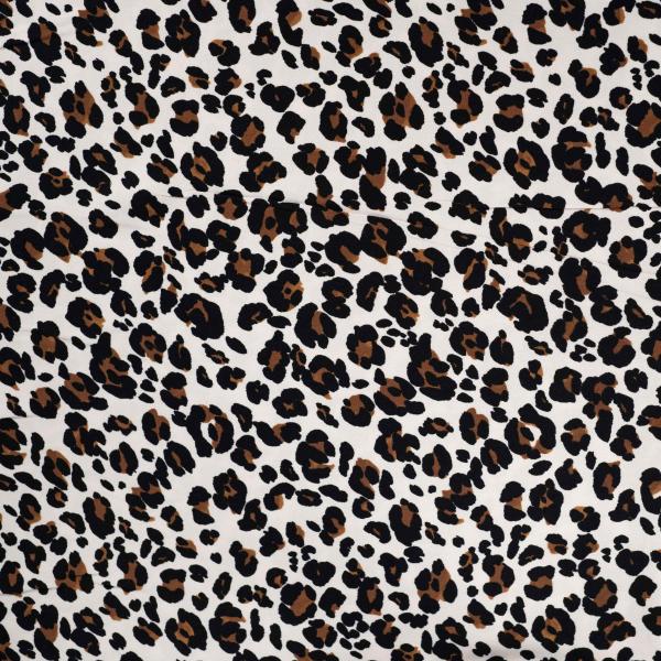 Viscose Twill Print, Leopard Sand 