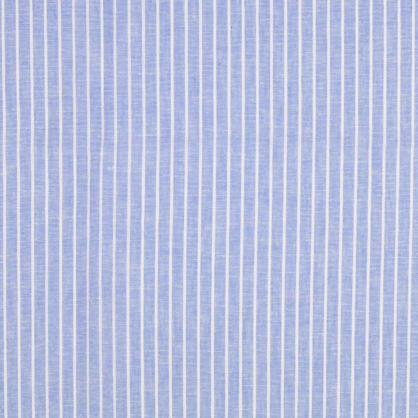 Leinen-Baumwolle. gestreift, hellblau 