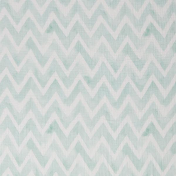 Musselin Tea - Chevron-Design in Hellblau-Mint