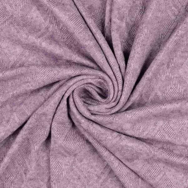 Viskose Strick-Jacquard, melange in Pflaume