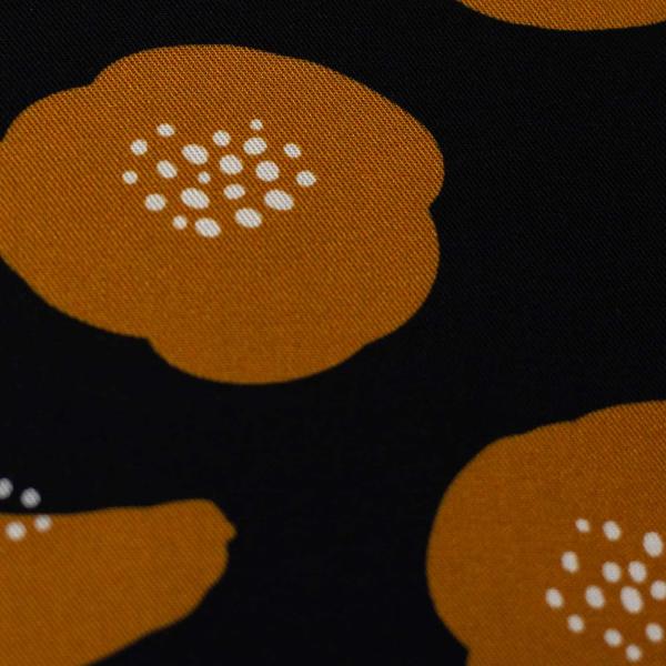 Viskose Webware BLACK Blossom by Käselotti, ocker