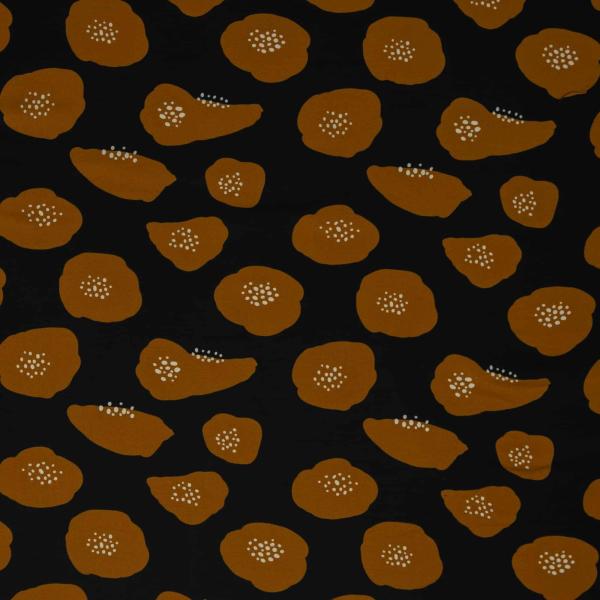 Viskose Webware BLACK Blossom by Käselotti, ocker