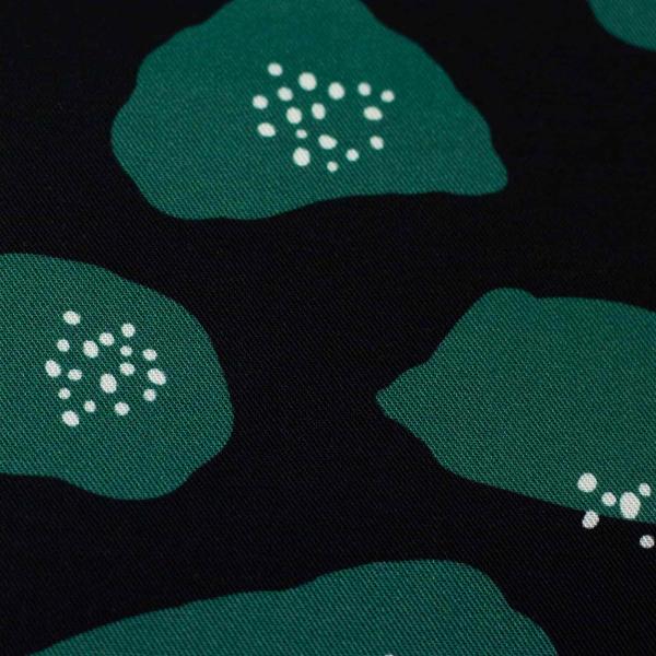 Viskose Webware BLACK Blossom by Käselotti, grün