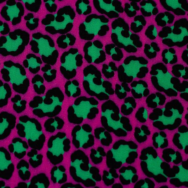 Viskosewebware Ann, Leoprint in Schwarz und Grün