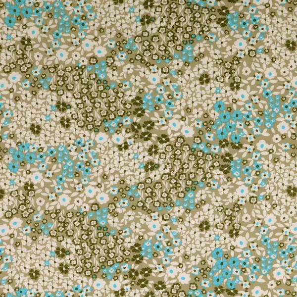 Viskose, beige, kleine Blüten
