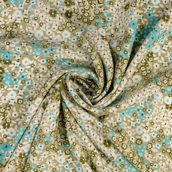 Viskose, beige, kleine Blüten