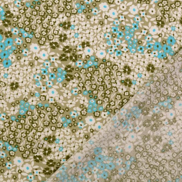 Viskose, beige, kleine Blüten