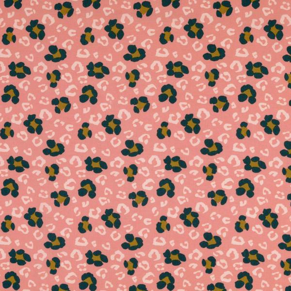 Viskose Popeline - Leo-Print, altrosa 