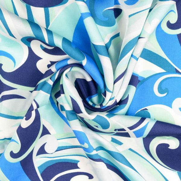 Viskose Satin - blau multicolor