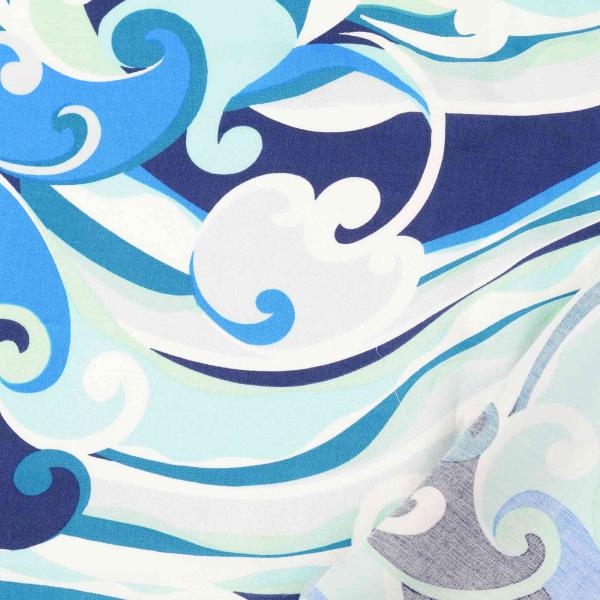 Viskose Satin - blau multicolor