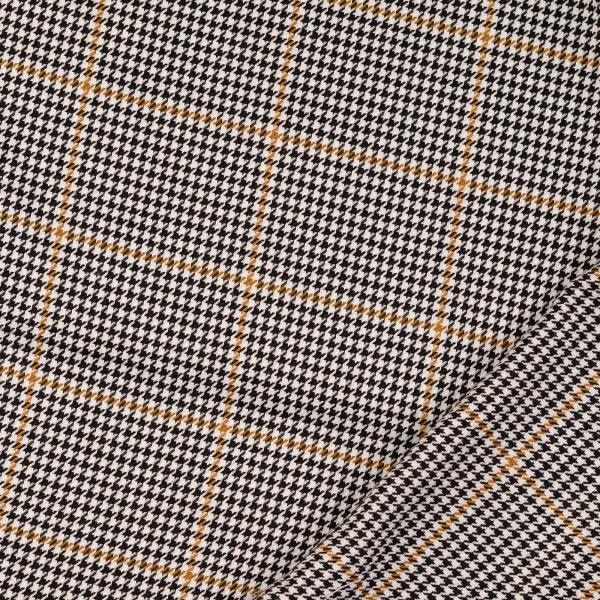 Viskose Webware Hahnentritt, schwarz/weiß/beige
