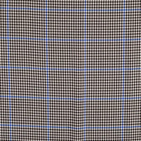 Viskose Webware Hahnentritt, schwarz/weiß/blau