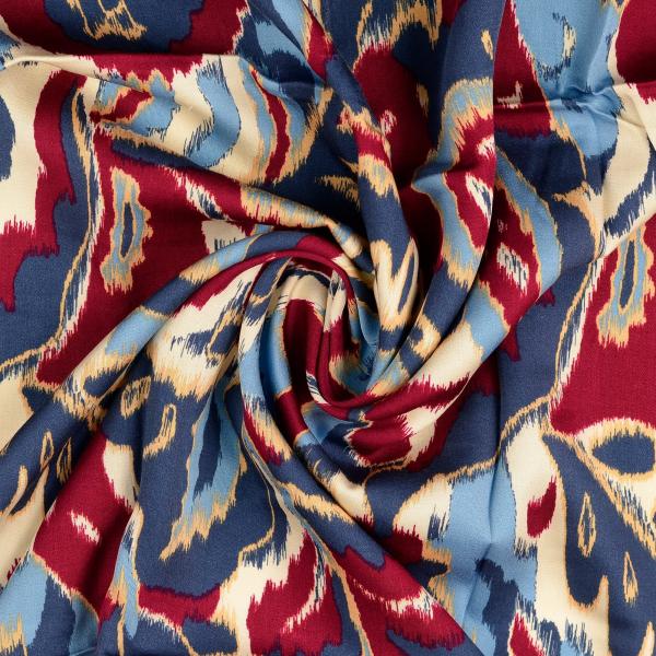 Viskose Satin - jeansblau multicolor