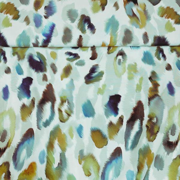 Viskose Popeline Stretch – Watercolor Kreise auf Mint