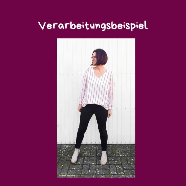 Viskose Webware Puntos weiß-rot Streifen Punkte Stoff