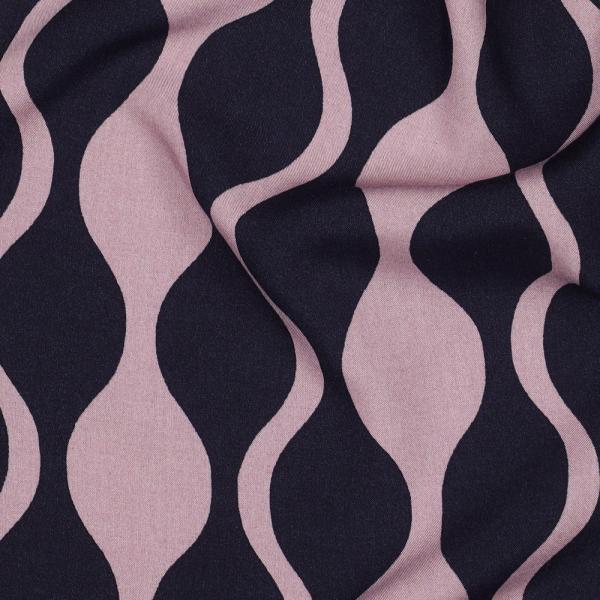 Viskose, Lenzing EcoVero, abstraktes Design Navy/Mauve