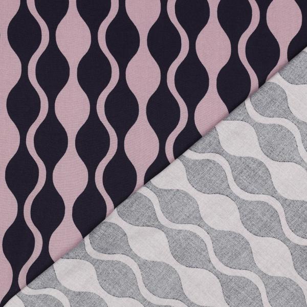 Viskose, Lenzing EcoVero, abstraktes Design Navy/Mauve