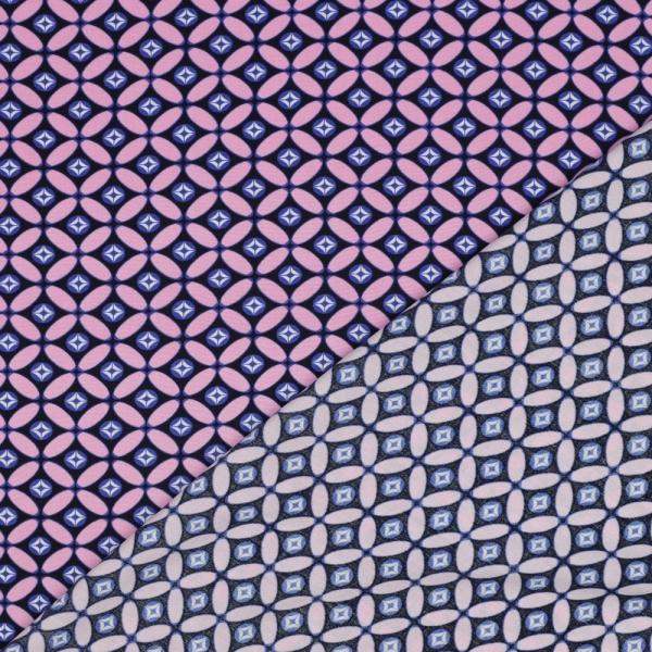 Viskose, Lenzing EcoVero, retro Design Navy/Light Pink
