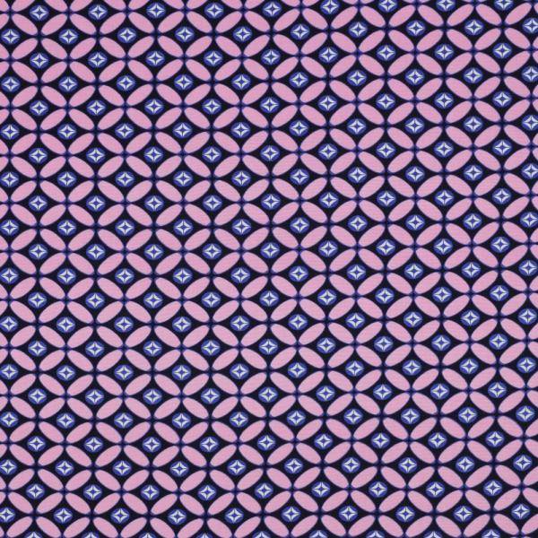 Viskose, Lenzing EcoVero, retro Design Navy/Light Pink