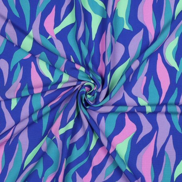 Viskose, Lenzing EcoVero, abstraktes Design in cobalt/bunt