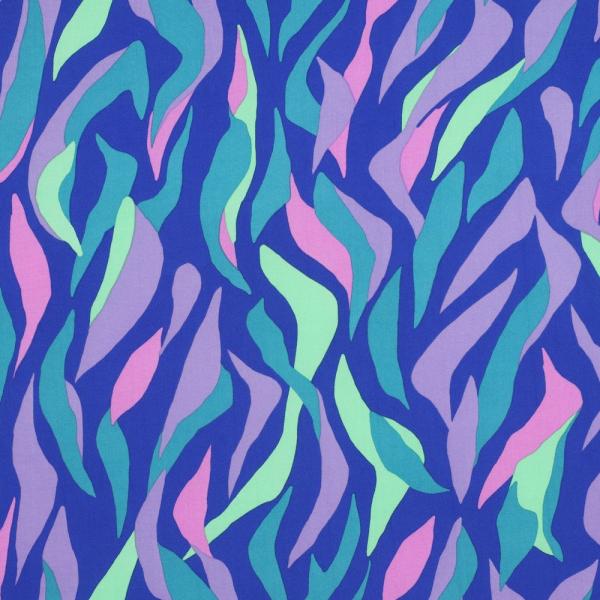 Viskose, Lenzing EcoVero, abstraktes Design in cobalt/bunt