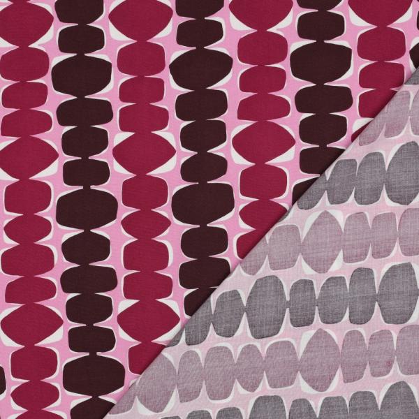 Nachhaltige Eleganz mit kreativem Flair: EcoVero-Viskose mit abstraktem Muster, fuchsia