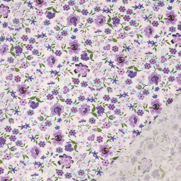 Baumwoll Voile mit kleinem blumigen Digitaldruck