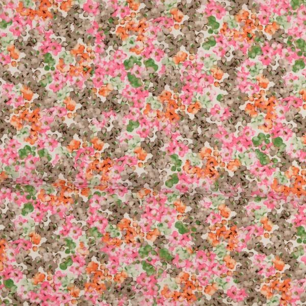 BBaumwoll Voile - kleine Aquarellblumen - im Digitaldruck