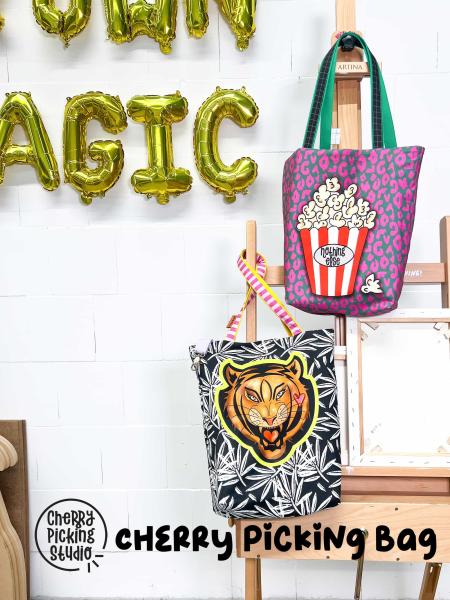 Beispiel Nähset - Taschenset Panele 1 Tiger – Popcorn