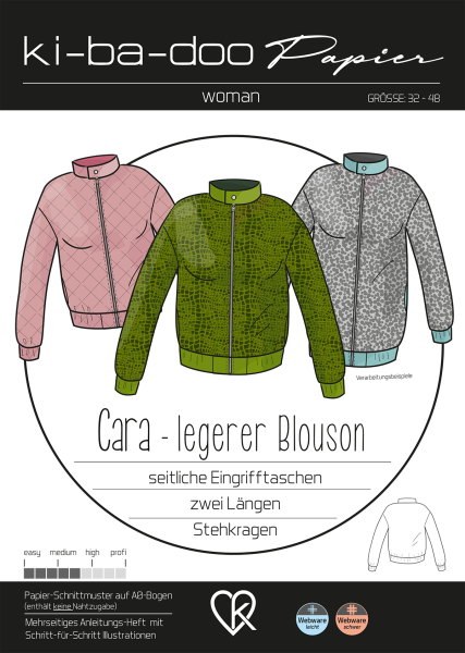 Papierschnittmuster Blouson Cara von ki-ba-doo
