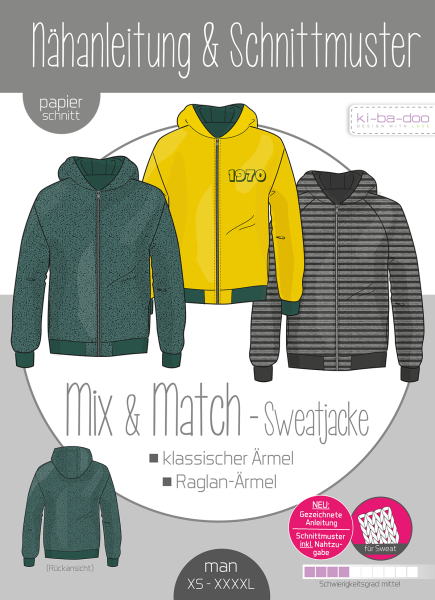 Herren - Schnittmuster Mix & Match-Sweatjacke