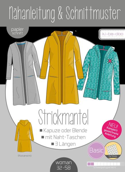 Papierschnittmuster Basic Strickmantel von ki-ba-doo